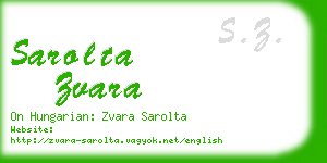 sarolta zvara business card